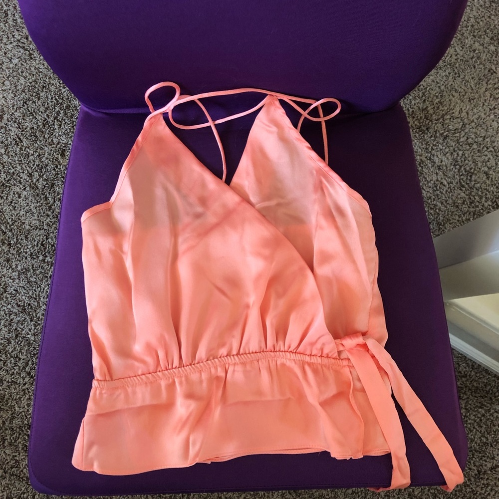 New! Salmon strappy cami blouse